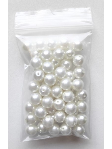 Perla blanca Cristal 6mm (60 u)